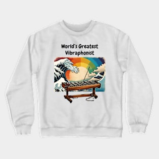 World's Greatest Vibraphonist Playing Vibraphone Vintage Retro The Great Wave Crewneck Sweatshirt